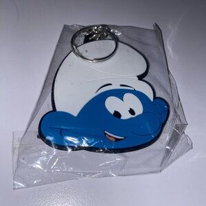 No Name Smurf Keychain – 2025 Official Smurfs Rubber Key Ring